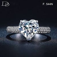 Herzform Damenring mit Zirkonia Grösse 54, 57