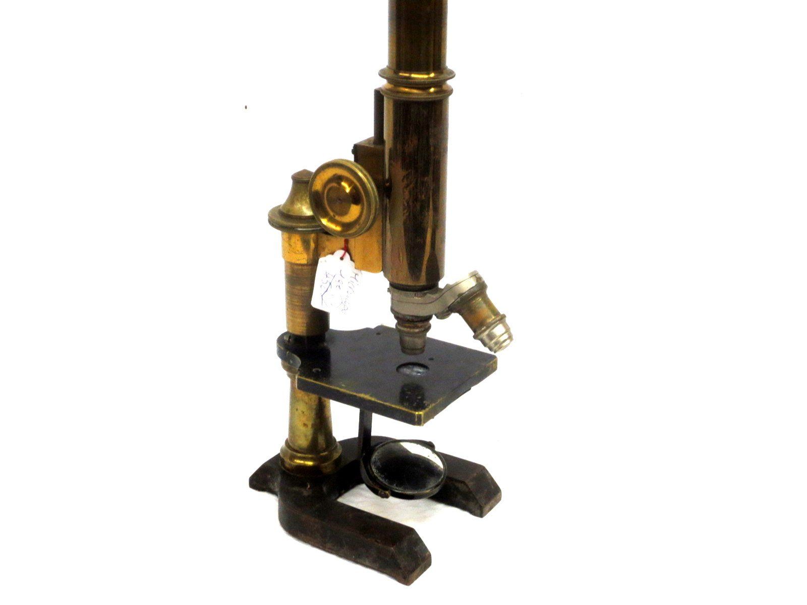 Microscopi: Microscope ancien laiton antikes Messingmikroskop – Usato da Noville venduto da ceram 1