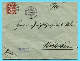 Brief von Roggliswyl nach Mehlsecken 1886