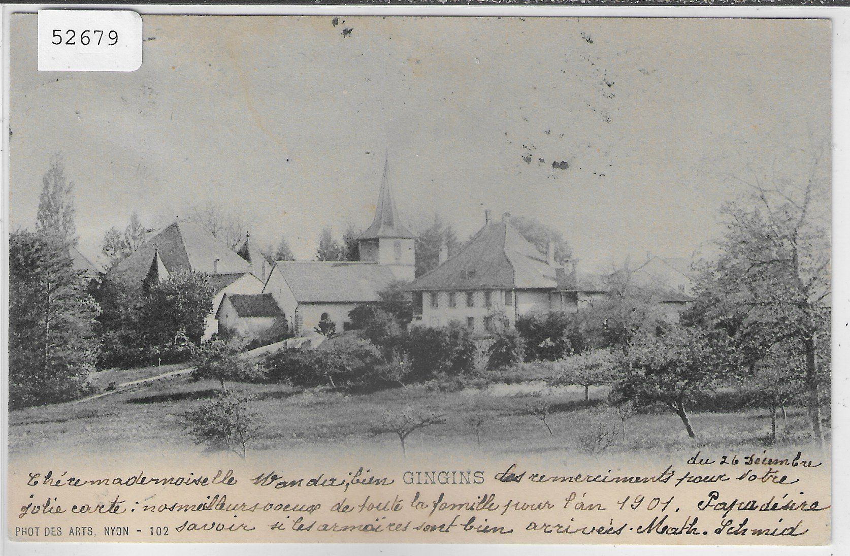 Cartoline postali: Gingins - Village - UPU 1900 10Rp. – Usato da Ettingen venduto da Kartenplanet