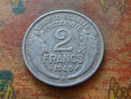 FRANCE  2 Francs  1949  old