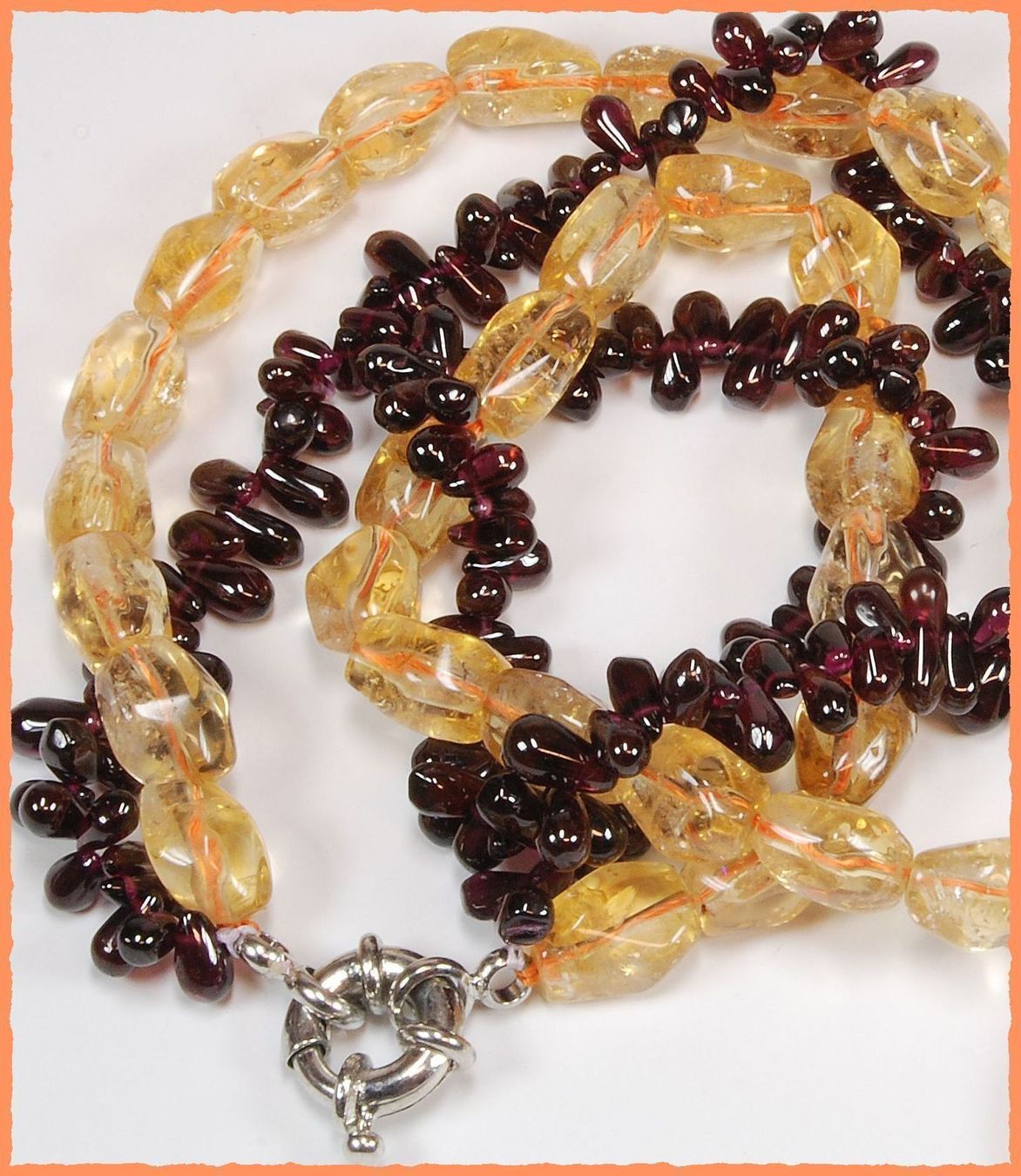 Catenine: ♛ Wunderschönes  Citrin/Granat - Collier – Nuovo e nell'imballaggio originale da Oberglatt ZH venduto da Hot-Spot 4