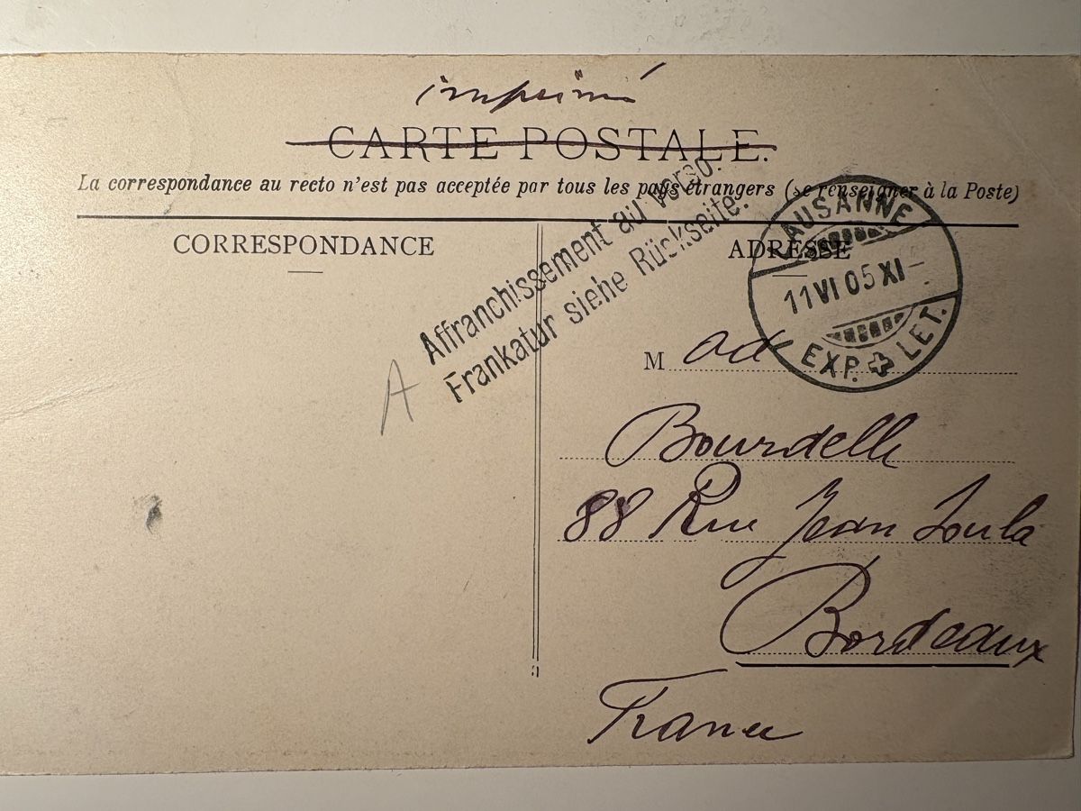 Ansichtskarten: Carte postale ancienne - Lausanne 1905 – Gebraucht aus Zweisimmen von Domii 1