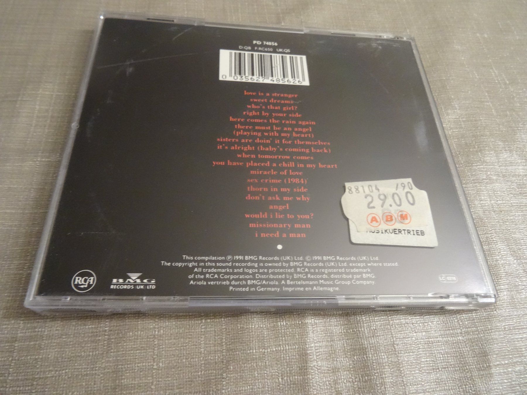 CD: Eurythmics - Greatest Hits CD – Usato da Olten venduto da Disc-Ausverkauf 2