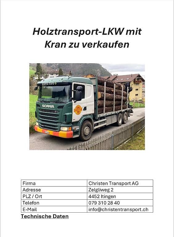 Lastwagen: Scania  G 480P Euro 6 Holz LKW, 6x2 zu verkaufen – Gebraucht aus Itingen von Chrigl123