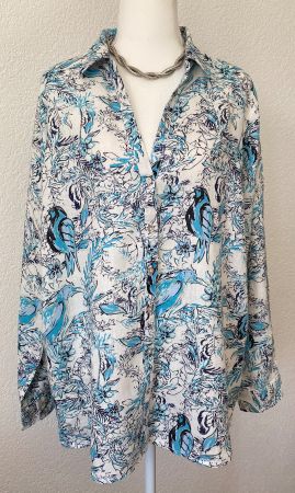 TAHARI Leinenbluse Grösse L