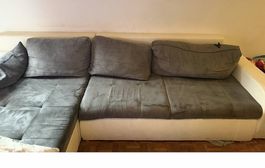 Gratis abzugeben: Grosses Ecksofa grau/w