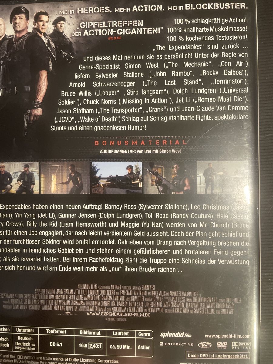 Tutti i DVDs: Expendables 2, Chuck Norris darf nicht mitspielen – Usato da Winterthur venduto da machmaschine 3