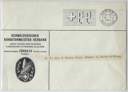 1950 Brief Konditorenmeister-Verband Zürich m. PP-Frankatur