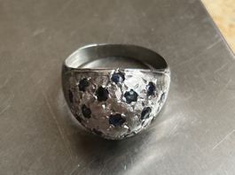 Silberring BLUE SAPHIR STAR (54.5)