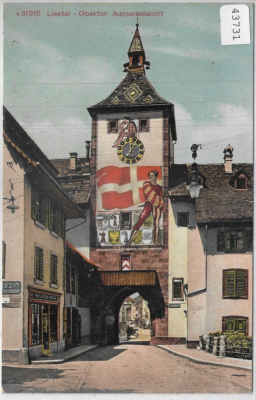 Cartoline postali: Liestal - Obertor, Aussenansicht - Litho – Usato da Ettingen venduto da Kartenplanet