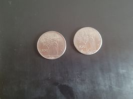 2 Italienische Münzen 100 Lire 1978 und 1979