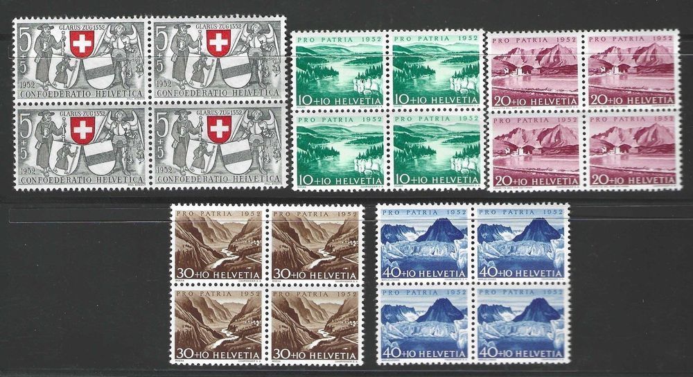 Tutti i francobolli: 1952 Pro Patria Viererblock ** – Nuovo (secondo la descrizione) da Liestal venduto da Skunk02