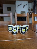 Vintage Swiss Ceramic Egg Cup Set - Edelweiss Flower Motif