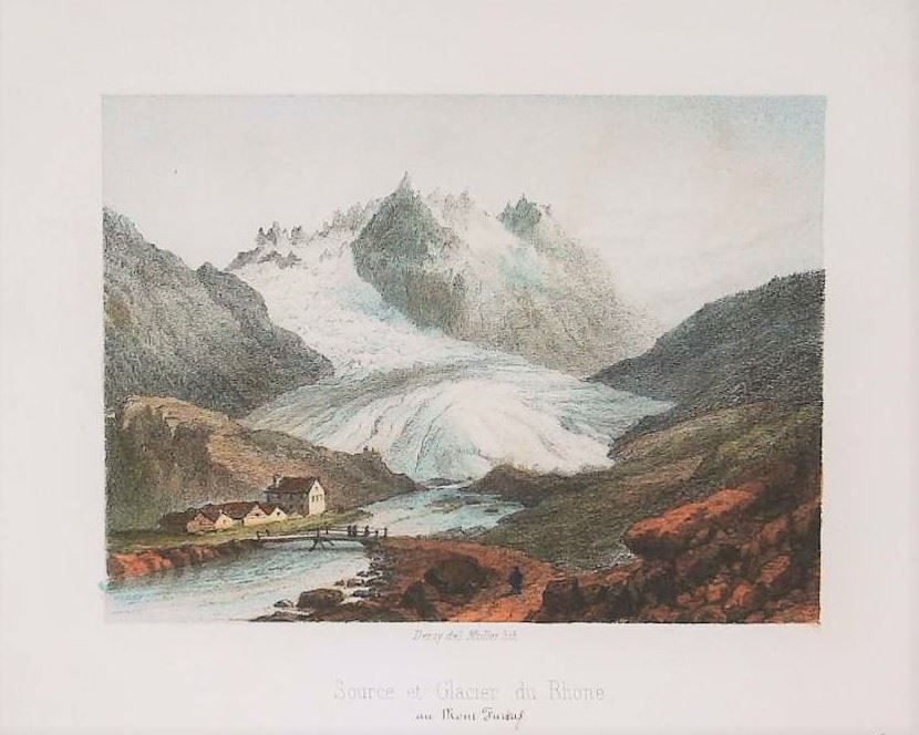 Incisioni: Rhonegletscher Tonlithographie – Usato da Rafz venduto da Helvet32