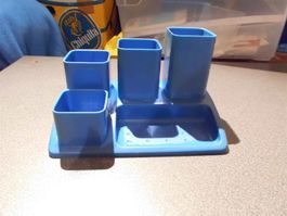 Stiftehalter blau, 4 Becher rotho, blau