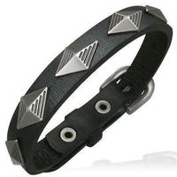 Nieten Lederarmband Typ II,schwarz