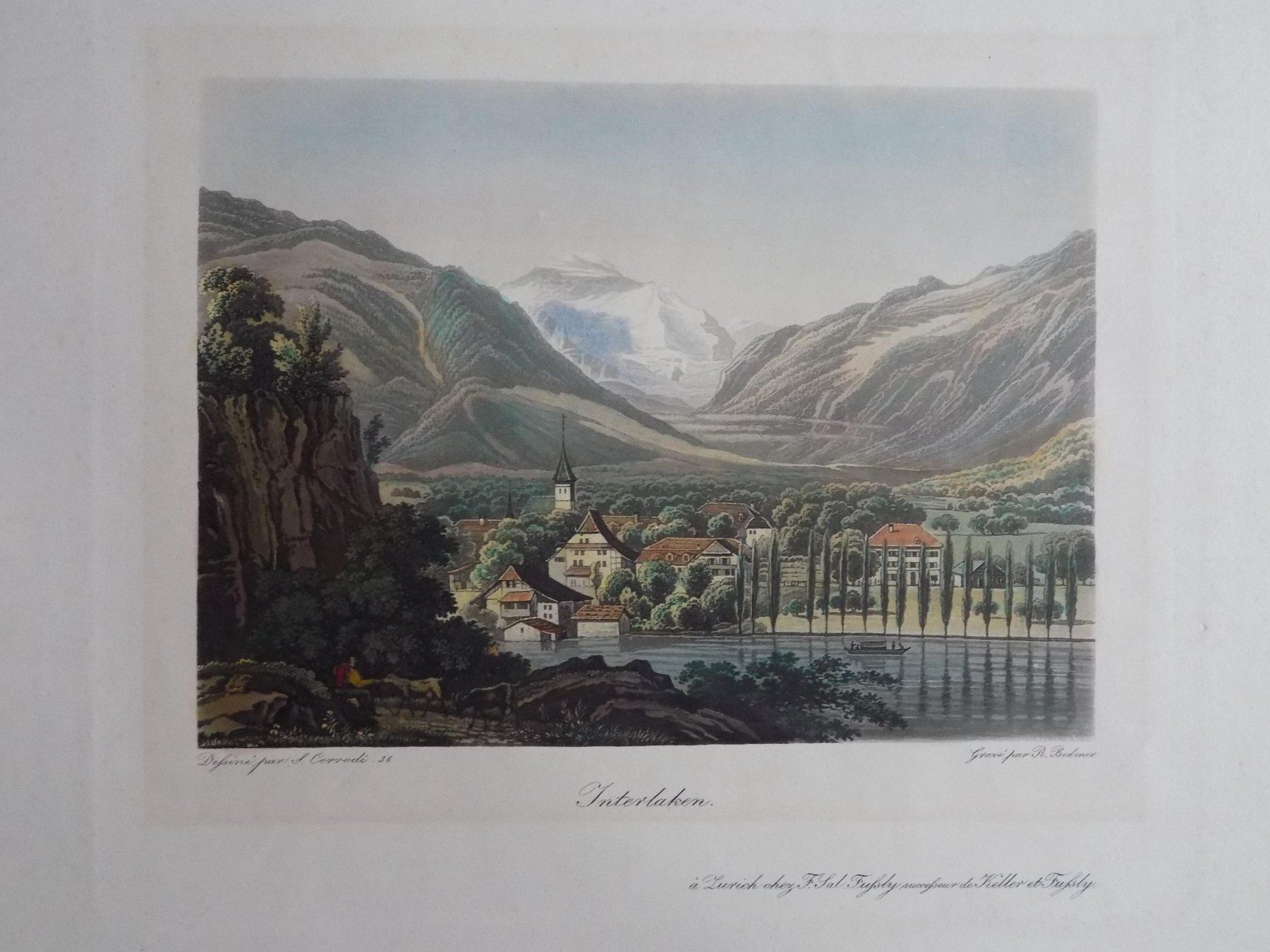 Gravures: Interlaken koloriert Corrodi – D'occasion à Risch par Antikfee 2