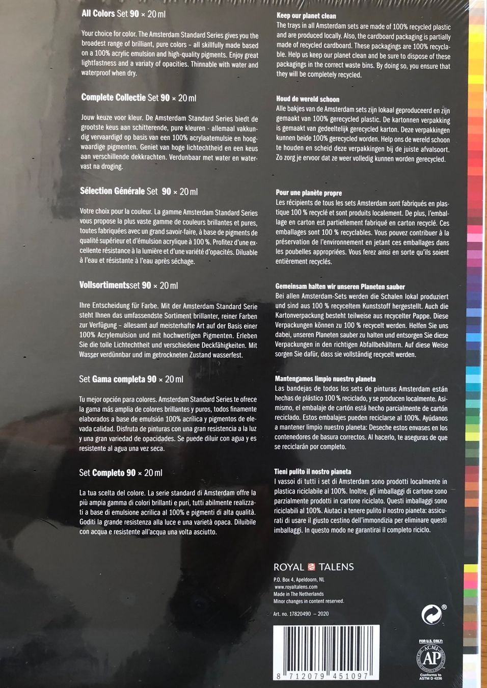 Royal Talens Farben: Set de 90 couleurs Amsterdam – Neu und originalverpackt aus Le Crêt-p-Semsales von staglione69 3