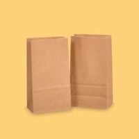 500 braune Papierbeutel mit Blockboden  Grösse: 9+5x16cm