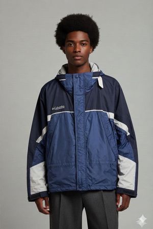 Columbia Windbreaker Jacke - Marineblau & Schwarz Color-Bloc