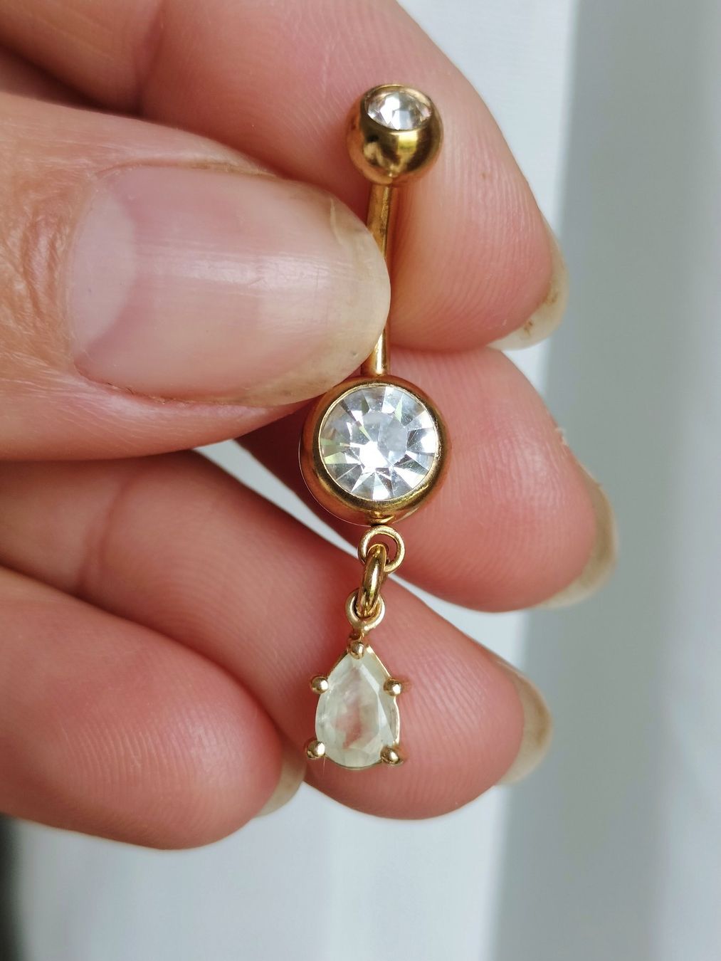 Gioielli per piercing: Bauchnabelpiercing Gold mit Prehnit – Nuovo (secondo la descrizione) da Schwyz venduto da els_7cys 3