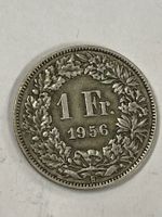 SVIZZERA 1 FR MONETA IN ARGENTO 1956 usata - circolata