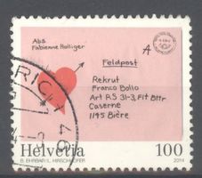 2014, Sondermarke 125 Jahre Schweizer Feldpost, gelaufen