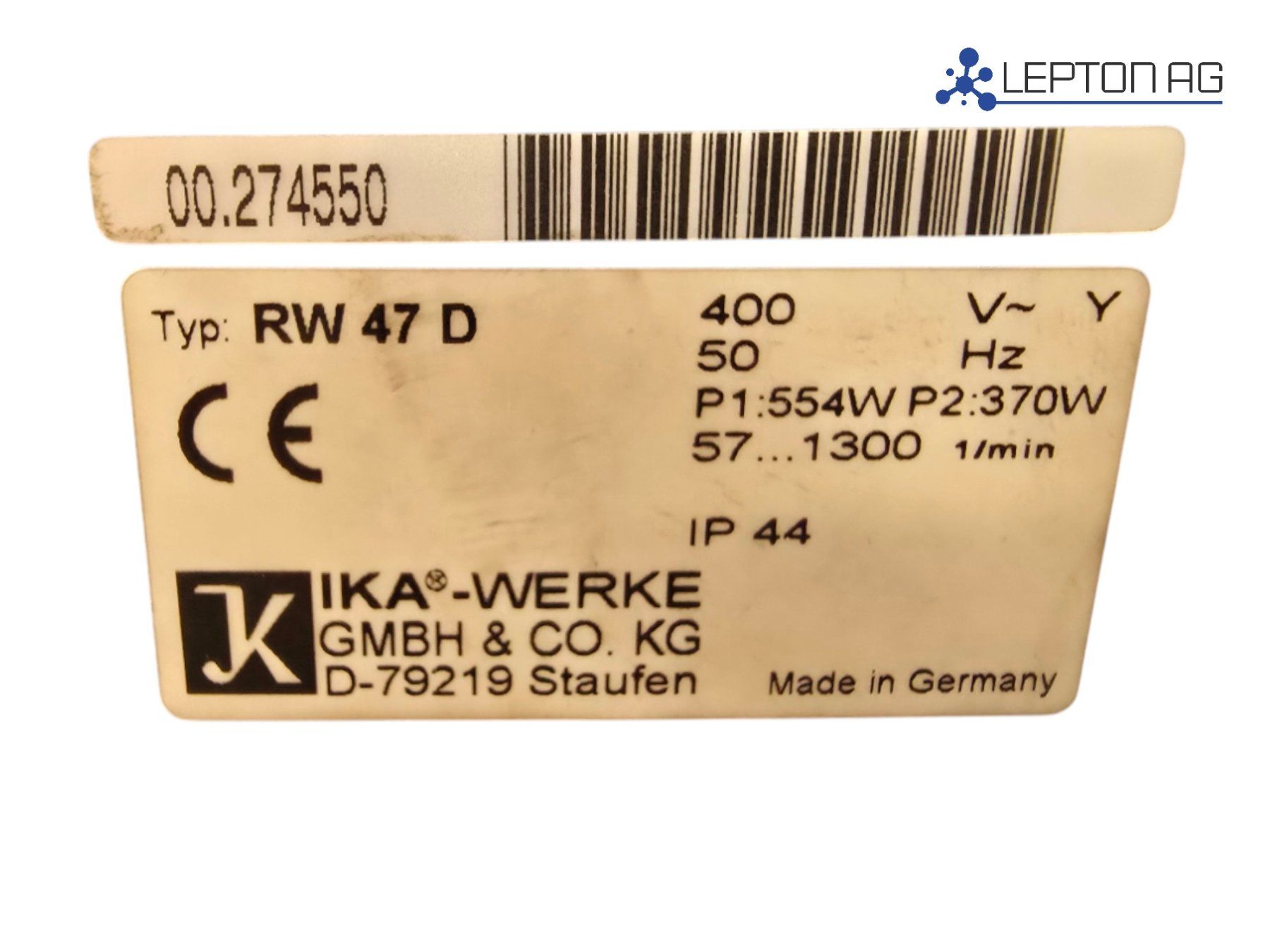 Alle Maschinen: IKA RW 47 D mit 4 Rührern – Gebraucht aus Niederdorf von LeptonAG_Labor 2
