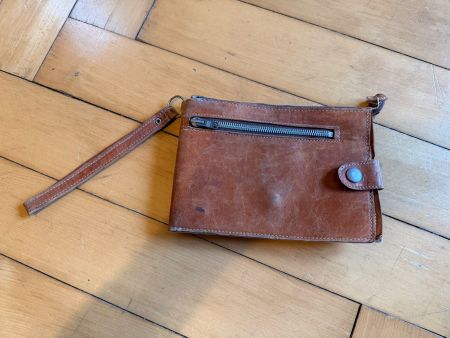 Herrentasche Leder mit Trageschlaufe braun gebraucht