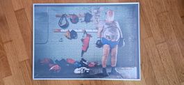Bild: Puzzle The Boxer in Rahmen Silbern 70x50cm