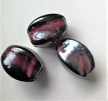 Glasperle Walze ca. 18mm amethystfarbig