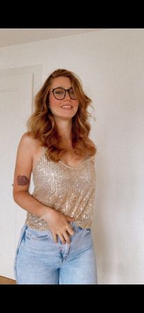 Top Zara doré brillant Taille M