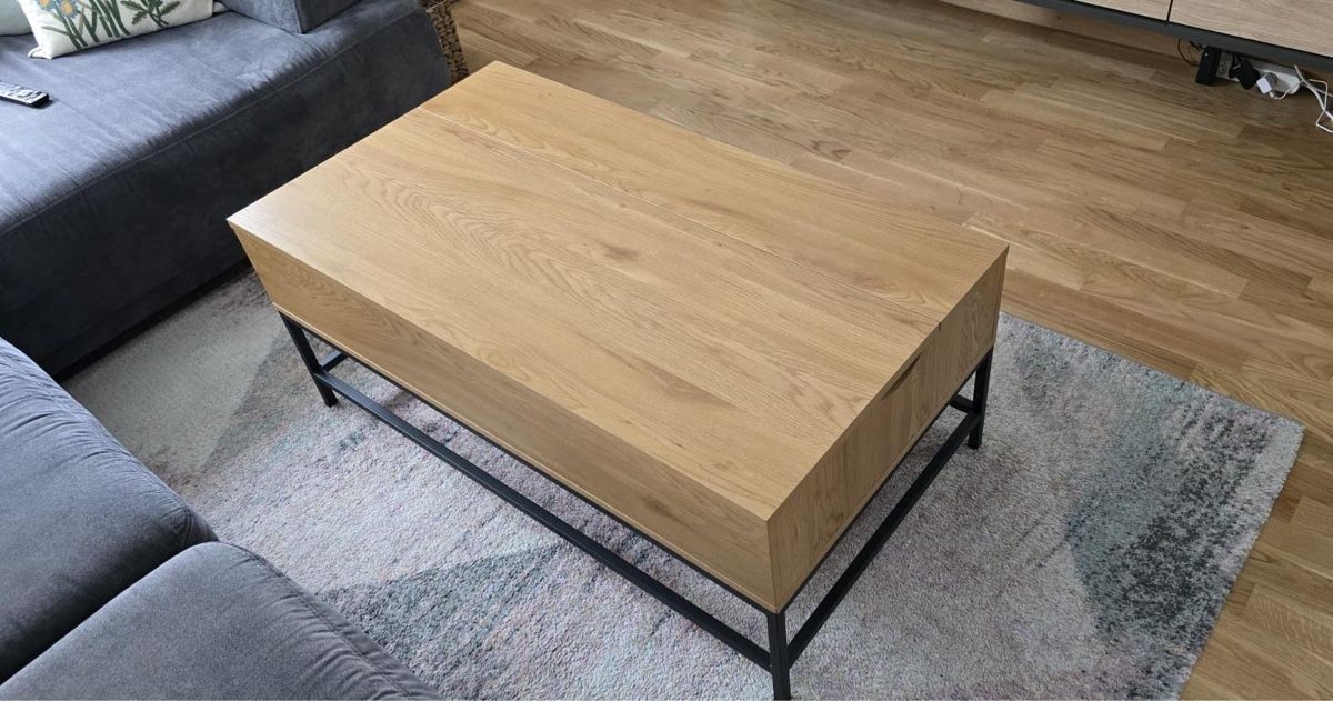 Tavoli: Couchtisch mit Hubfunktion Eiche Optik schwarz Metall – Usato da Bülach venduto da levi2010 1