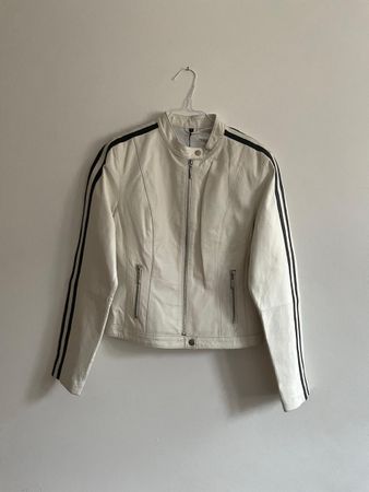 Y2K Vintage Leather Moto Jacket, Size S