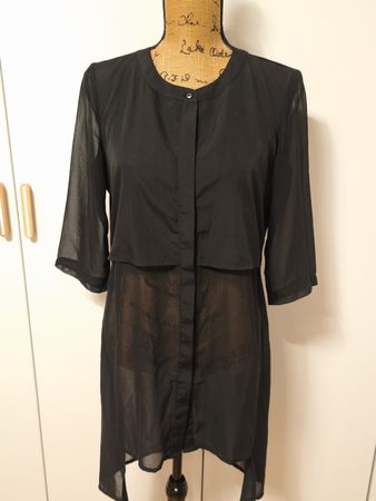 Damen Tunika Only schwarz halbtransparent Grösse 34