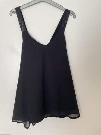 Schwarzes Vero Moda Top Gr. M mit Pailletten Träger