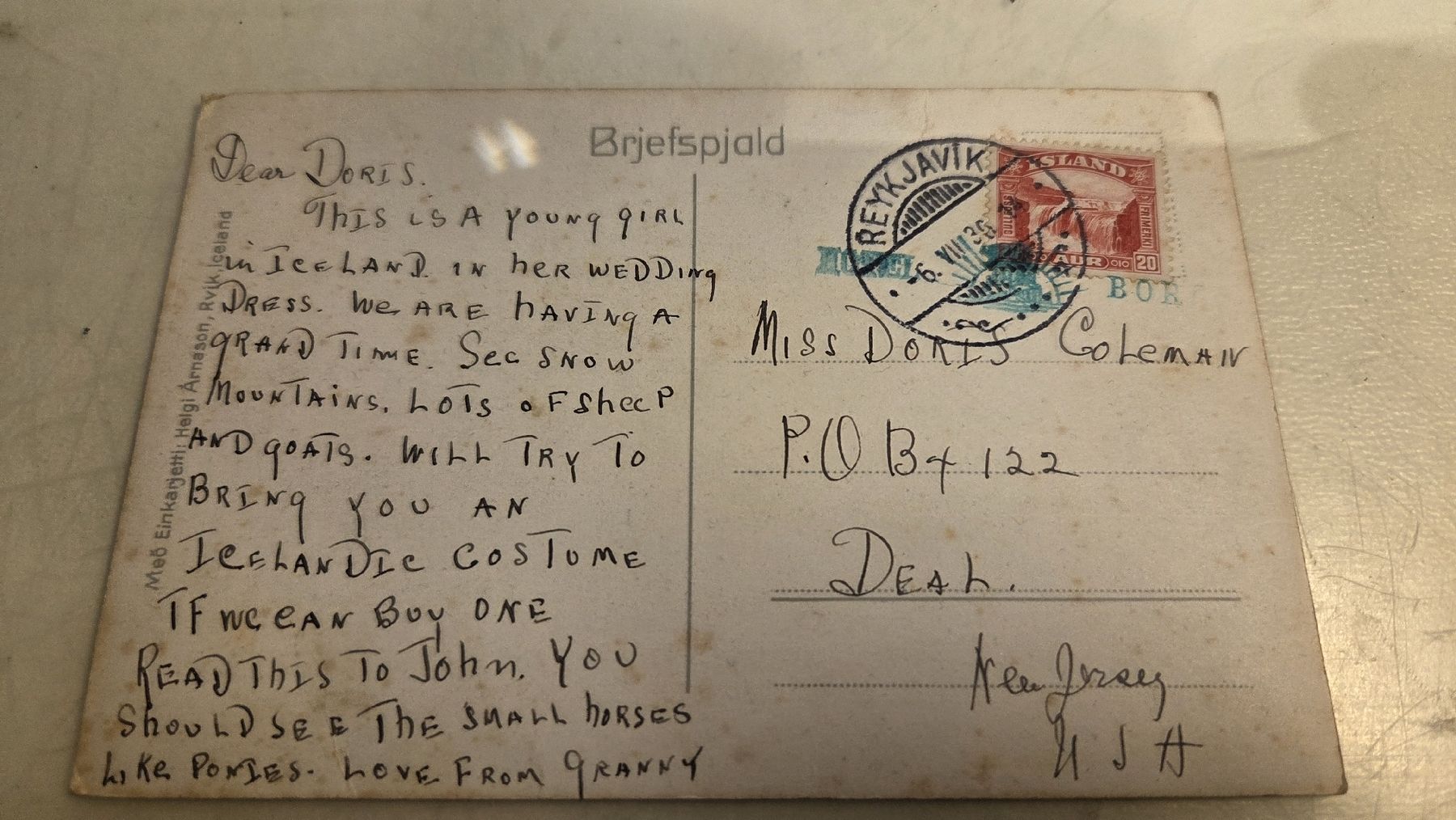 Tous les timbres: 1930 Anichtskarte Island  – D'occasion à Arni AG par Moth68