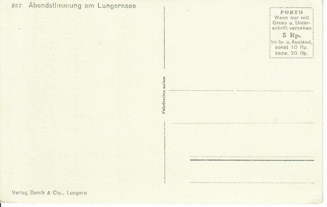 Cartoline postali: Abendstimmung am Lungernsee – Usato da Hochdorf venduto da Ziegel-16 1
