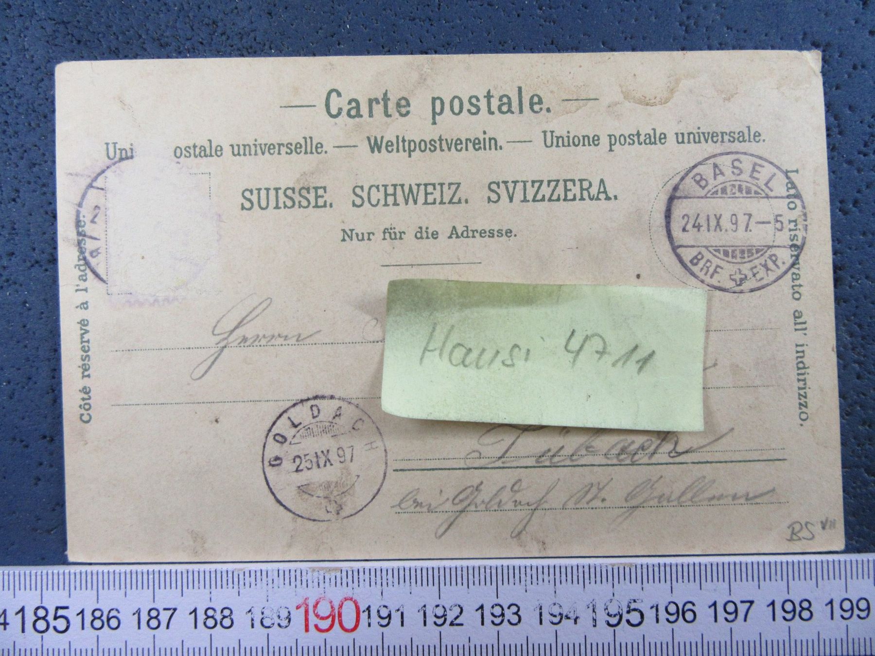 Cartoline postali: BASEL 1897 3BILD- AK-BS – Usato da Ettingen venduto da Hausi4711 1