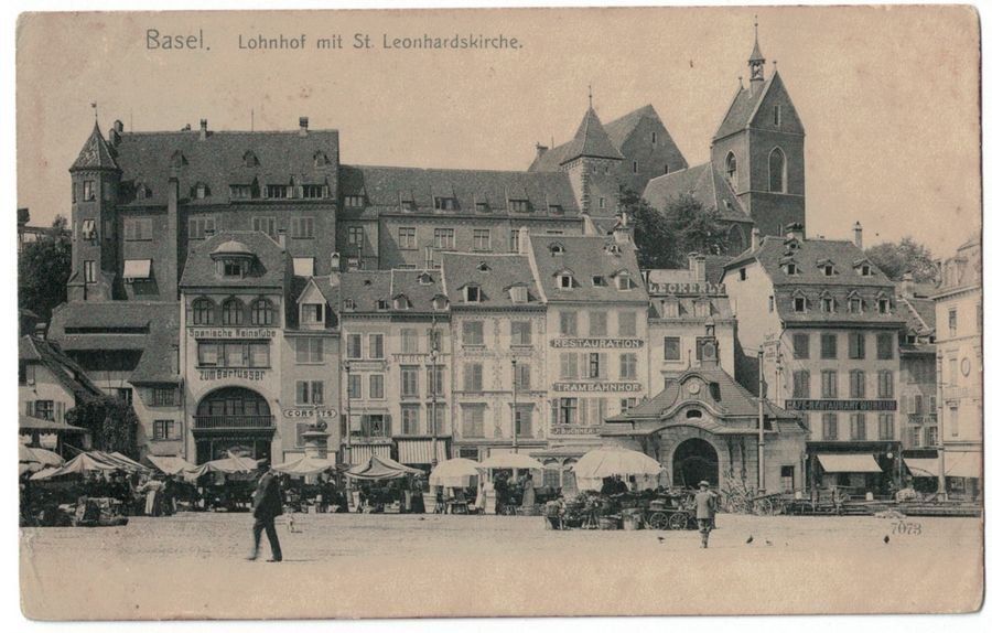 Ansichtskarten: Basel, Lohnofer mit St. Leonhardskirche, um 1900 – Gebraucht aus Frauenfeld von POML