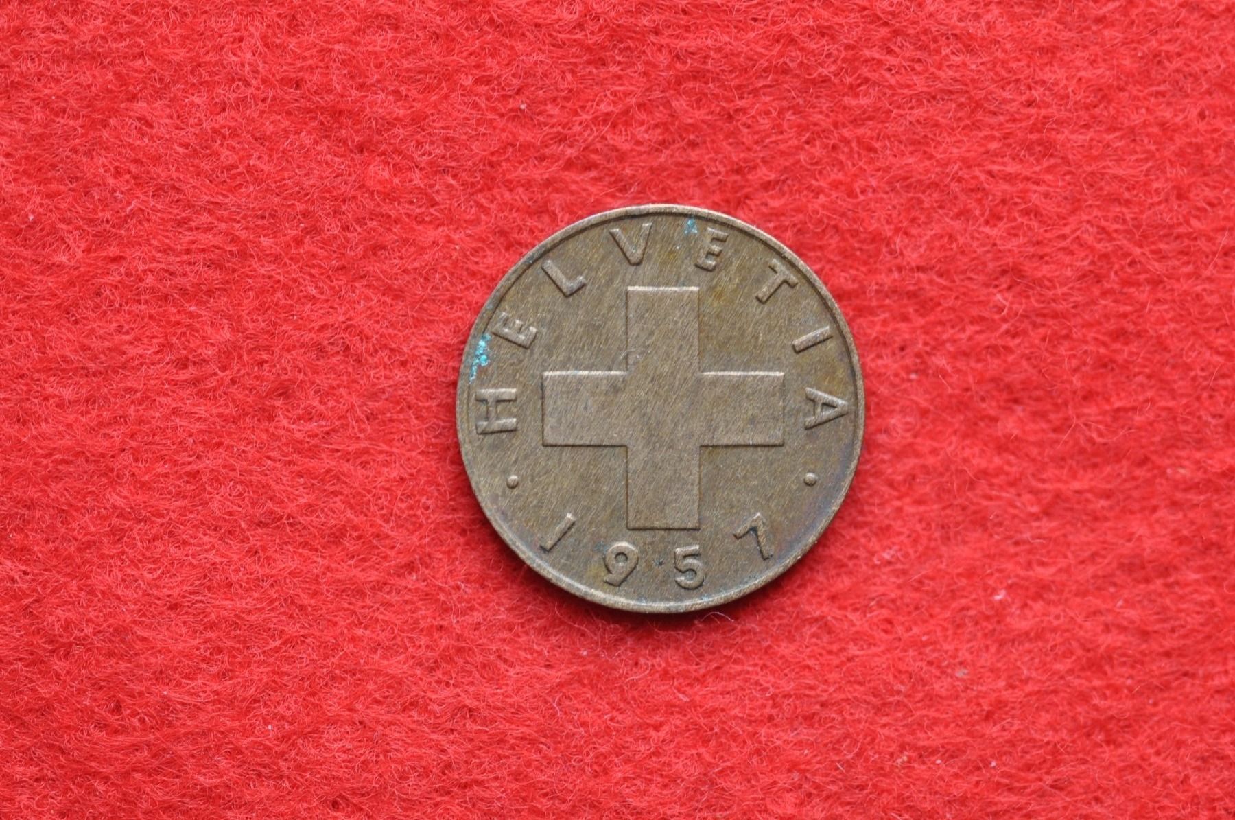 Alle Münzen: 1 rappen 1957 – Gebraucht aus Laupen BE von Gufi57