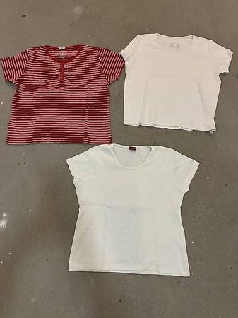 XXL T-Shirts, 2x weiss und 1x rot/weiss