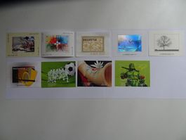 Schweizer Briefmarken - 9 Vignetten aus Jahresalben