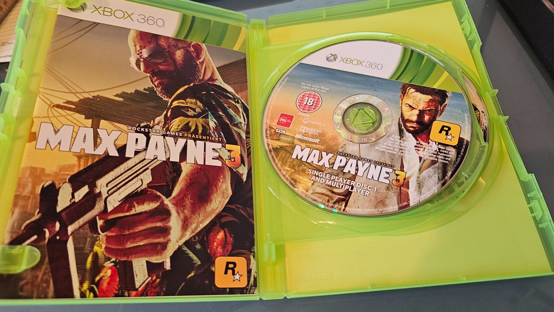 Spiele: MAX PAYNE 3 Xbox 360 Game Top Zustand – Gebraucht aus Koppigen von Kellerfundsachen 1