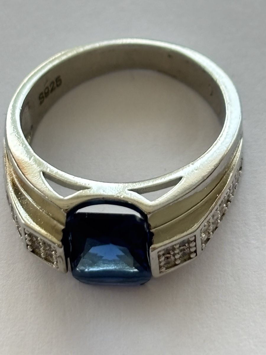 Anelli: Ring Silber 925 mit blauem Stein,Top! – Usato da Langnau am Albis venduto da flusspflege 4