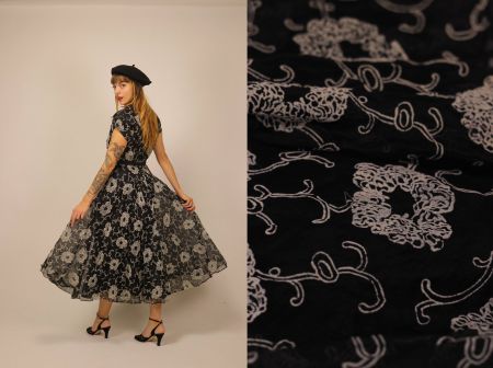 1950er Schwarz und weiss Kleid - Gr. S