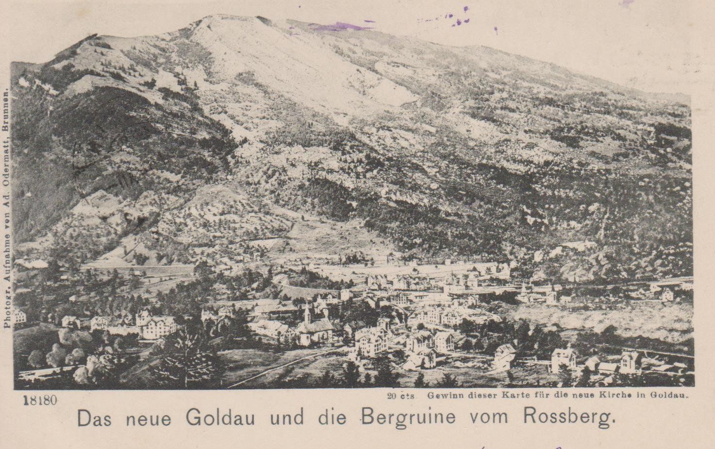 Cartoline postali: Goldau   :   2 Ansichtskarten vor und nach dem Bergsturz – Usato da Vitznau venduto da Ropaku 2