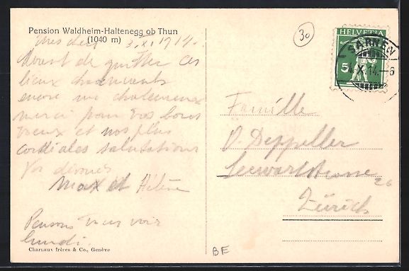 Cartoline postali: Heiligenschwendi, Haltenegg, Pension Wal – Usato da Berlin venduto da bartko-reher 1