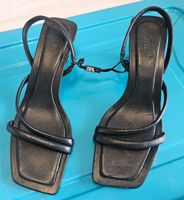 Sandales ZARA élégantes en cuir noir - Taille 38